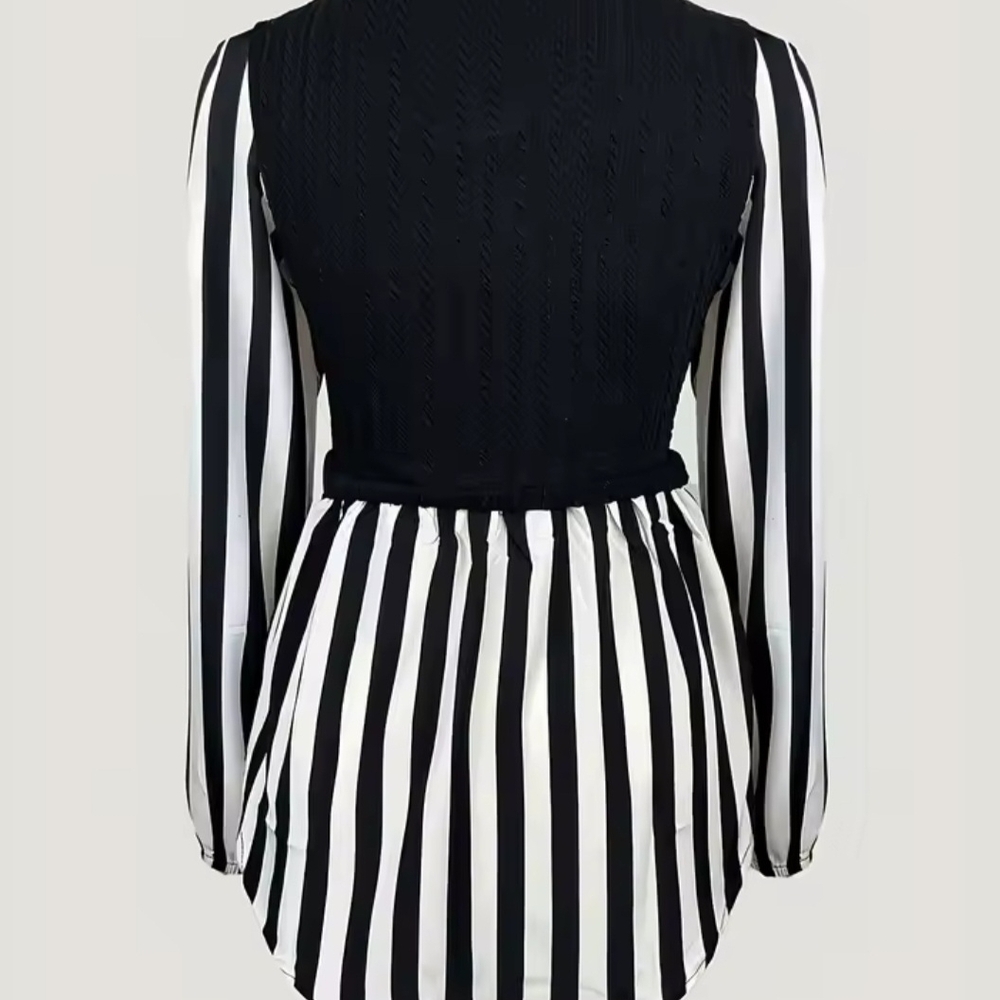 Black and White Striped Blouse - Picture 2 of 2